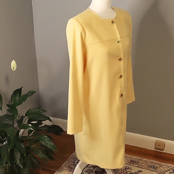 Vintage Positive Attitude Button Down Dress Shoulder Pads Decorative Button Sz 8 - Picture 2 of 10